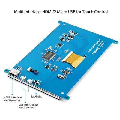 Raspberry PI 7 inch HDMI TFT LCD-scherm met capacitief touchscreen