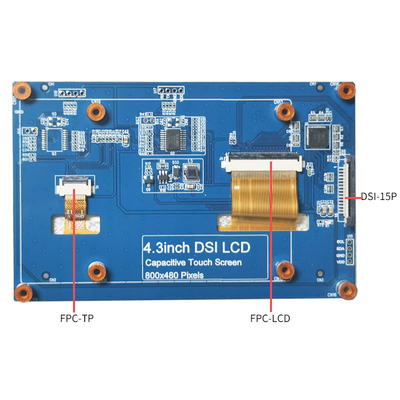 CTP 4,3 de Vertoning 800x480 van de Duimhdmi Framboos Pi Dsi Volledige het Bekijken Hoek