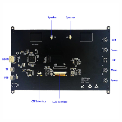 10.1" 1024x600 IPS PCAP capacitieve touchscreen TFT LCD Support HDMI connector