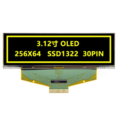 3.12 inch Industrial Grade OLED Display Module- 256x64 pixels, 30-pin met SPI, I2C-interfaces