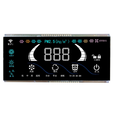 Gepersonaliseerde 7-segment LCD-display Ozon anion desinfectie machine, frisse lucht controller, VA zwarte achtergrond LCD