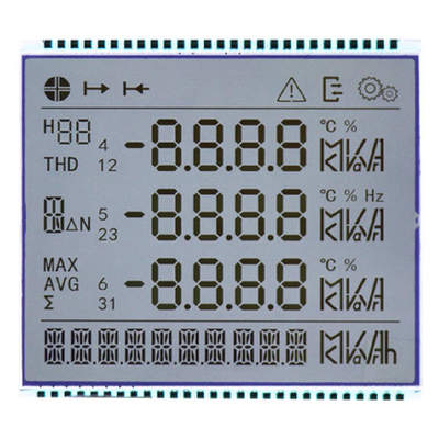 Elektrische energiemeter LCD, segment LCD-scherm voor 86 multifunctioneel driefase elektrische energiemeter