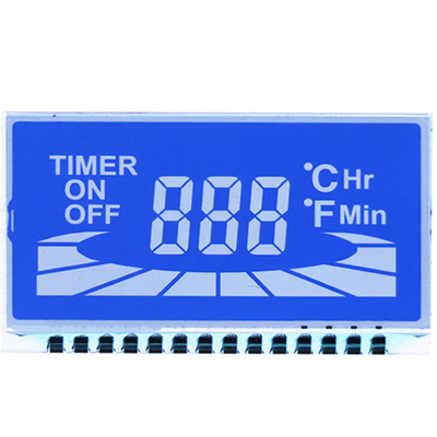Custom STN LCD-paneel, STN blauwe modus/witte achtergrond karakters/lettertypen display, metalen pin verbinding