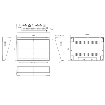 8 inch oproepapparaat Horizontaal Android All In One Machine 1280*800 Ips Scherm Met Wifi Bluetooth