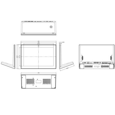 L-vormige 10,1 inch Android All-in-One Machine 1280*800 Ips Volle hoek voor videoconferentie