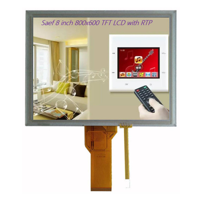 8 inch TFT-LCD voor ingebedde systemen en industriële apparaten, TFT-LCD-scherm 8" 800x600 RGB 50 pin met resistieve aanraking
