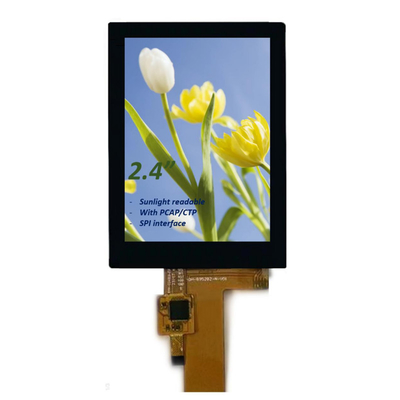 2.4 inch PCAP TFT LCD Display Zonlicht leesbaar, 15 pin SPI 2.4 inch Alle kijkhoek TFT LCD met CTP