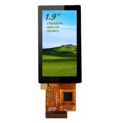 1.9" IPS TFT LCD touchscreen 170x320 Full Viewing Angle met CTP en SPI/MCU interface