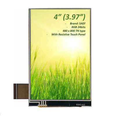 4 inch 480x800 LCD Touch Screen, Medisch TFT Display 3.97 Inch & 4 Inch RGB Interface
