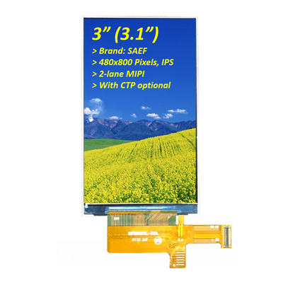 3 inch 480x800 Pixel Industrial TFT Display, 3,1 inch TFT LCD ST7701S IPS Display
