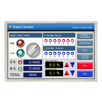 8 bits LVDS Industrial TFT Display 10,1 inch RGB 1280x800 pixels 40 Pins