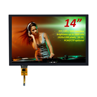 14 inch TFT LCD-scherm 1920x1200 pixels 16:10 EDP-interface met CTP-touch
