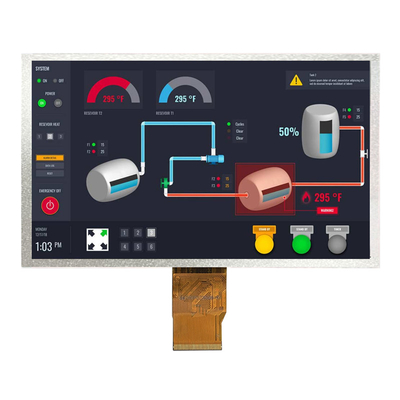 7 inch TFT-LCD-scherm met grote temperatuur RGB 1024x600 50pins HMI-scherm
