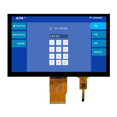 1000nits 7 inch PCAP TFT Display 1024x600 RGB Wide Operating Temperature
