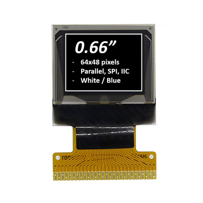 0.66 inch grafische OLED-displaymodule 64x48 pixels Wit/blauw Optioneel