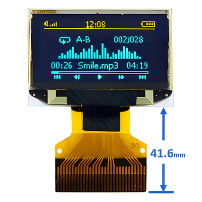 0,96 inch 30-pins ZIF-connector OLED dun displaypaneel 128x64 puntmatrix SPI I2C-interface