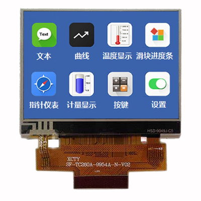 Resistief aanraakscherm TFT LCD 2,6 inch Fabrieksvoorraad 480x320 punten MCU Interface Display