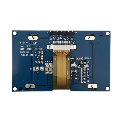 2.42 inch geel OLED-scherm met 128x64 resolutie en 7-pin SPI-interface