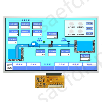 7 inch TFT-display voor industriële doeleinden LVDS-interface 1000nits Ultrabreed werktemperatuurbereik