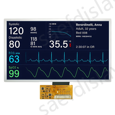 7 inch TFT-display voor industriële doeleinden LVDS-interface 1000nits Ultrabreed werktemperatuurbereik