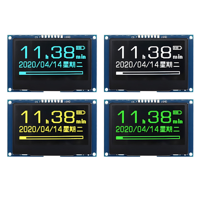 2.42 inch geel OLED-scherm met 128x64 resolutie en 7-pin SPI-interface