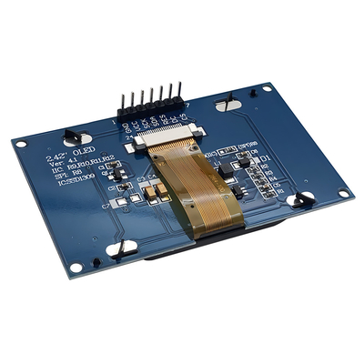 2.42-inch 128x64 Dots OLED Display Module met SPI-interface en witte en blauwe lettertypen