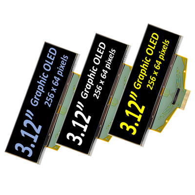 3.12 inch Industrial Grade OLED Display Module- 256x64 pixels, 30-pin met SPI, I2C-interfaces