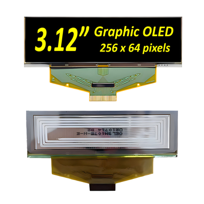 3.12 inch Industrial Grade OLED Display Module- 256x64 pixels, 30-pin met SPI, I2C-interfaces