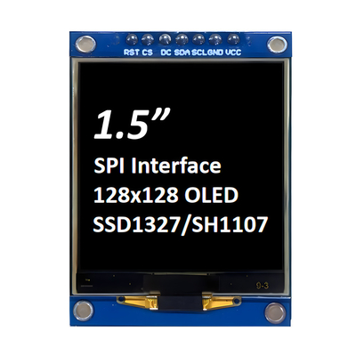 SPI 1,5-inch OLED-scherm 128x128 Dot Matrix SSD1327/SH1107G Wit / Blauw lettertypen 7-pin module