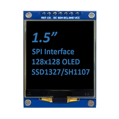 SPI 1,5-inch OLED-scherm 128x128 Dot Matrix SSD1327/SH1107G Wit / Blauw lettertypen 7-pin module