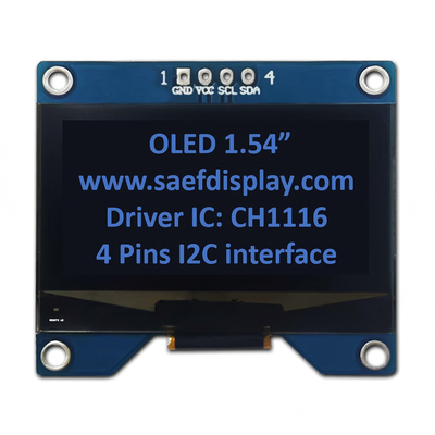 Fabrieks 1,54 inch OLED-scherm 128x64 met I2C-interface en CH1116-driver