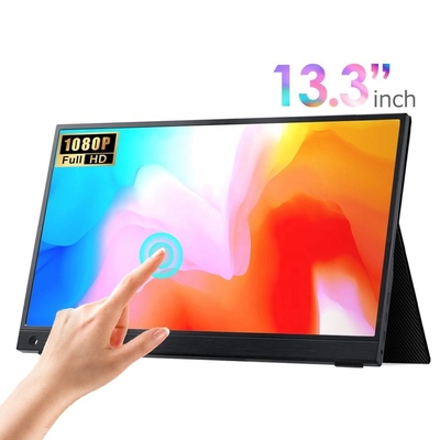 13.3 inch touchscreen draagbare monitor, USB C draagbare gaming monitor met desktop stand voor laptop computer telefoon Tweede/uitbreiding scherm