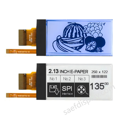 2.13" E-ink Display met voorlicht 122×250 0.3s gedeeltelijke vernieuwing SPI Interface aangepaste CTP