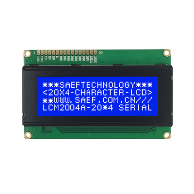 Zwart-wit 20x4-Karakterlcd Vertoning LCM 16 Negatief Speldmpu STN Blauw met 8 bits