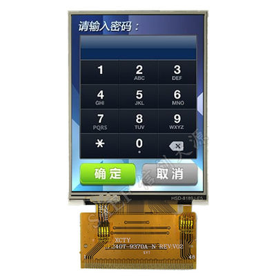 2.4 inch TFT LCD module met flexibele interface. 240x320 IPS/Parallel/RGB. ILI9341 Driver. Industrial Display.