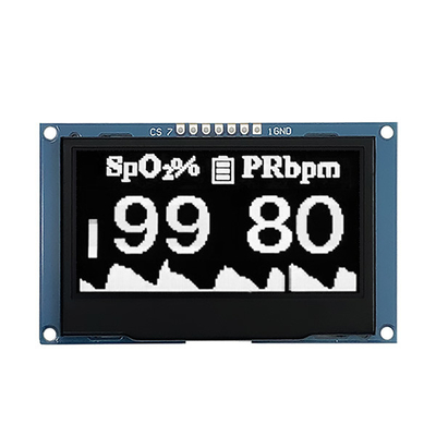 2.42-inch 128x64 Dots OLED Display Module met SPI-interface en witte en blauwe lettertypen