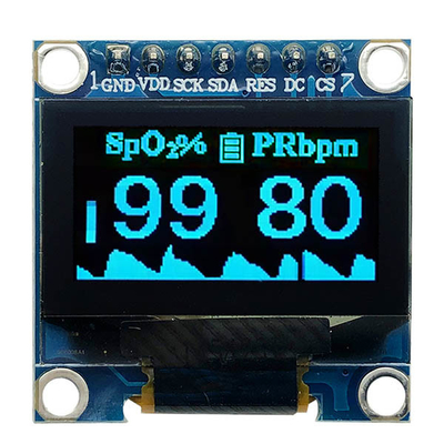 0.96 inch SSD1306 Controller 7 Pin Wit en Blauw lettertypen SPI OLED Display 128x64 3V PMOLED