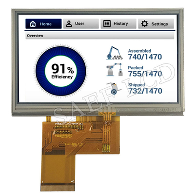 4.3“ Duimlcd TFT het Scherm480x272 IPS volledige het bekijken hoek RGB interface met het Weerstand biedende Aanrakingscomité LCD TFT Scherm