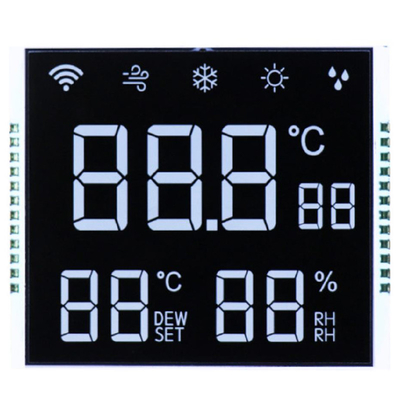 Custom VA Segment LCD Display 12:00 Viewing Direction Duty/Bias 1/4 Duty Ultra-Low 2μA Verbruik -20°C tot 70°C