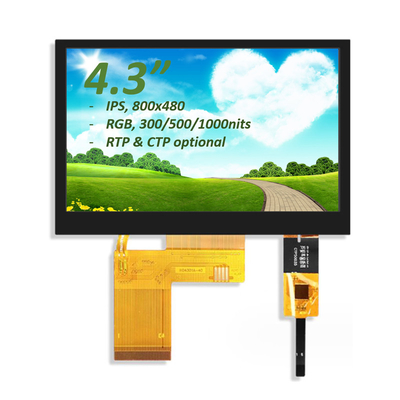 4.3 inch TFT LCD Monitor RGB 800X480 ST7282 Drive IC Full View TFT LCD Module