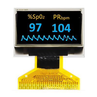 0.96 inch 128x64 stippen Wit en Blauw Dubbele Kleuren 30 Pin Oled Display Intern DC/DC Binnen