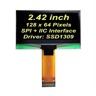 2.42 inch OLED-scherm 128x64 gele lettertypen PMOLED-scherm SSD1309 Controller SPI+IIC Interface