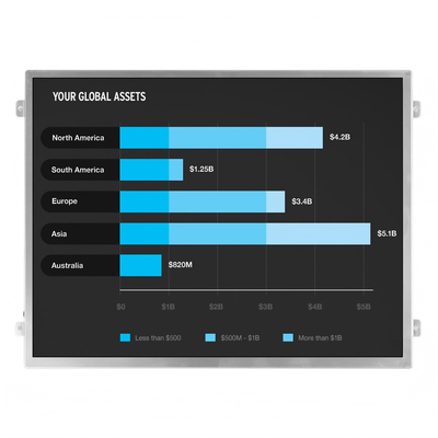 Hoge helderheid 10,4 inch IPS TFT LCD Display 800 Nits 1024x768 Resolutie LVDS Interface